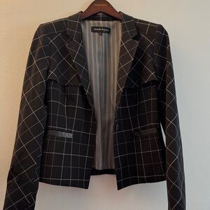 Nanette Lepore Black Plaid Blazer size 10